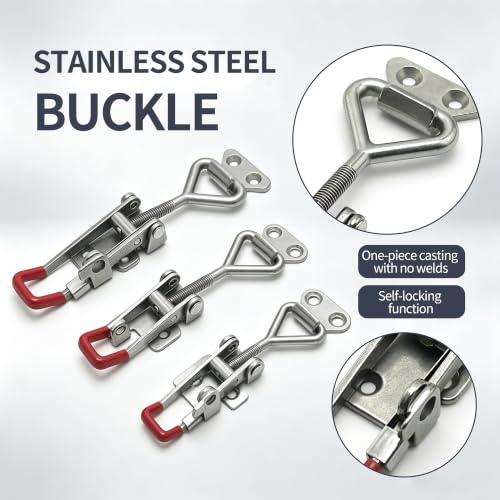 Stainless Steel Draw Latch, Self-Locking Adjustable Toggle Latch - Image 7