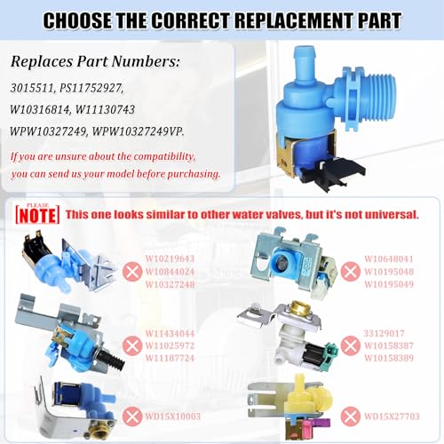UPGRADED W10327249 WPW10327249 Dishwasher Water Inlet Valve - Image 4