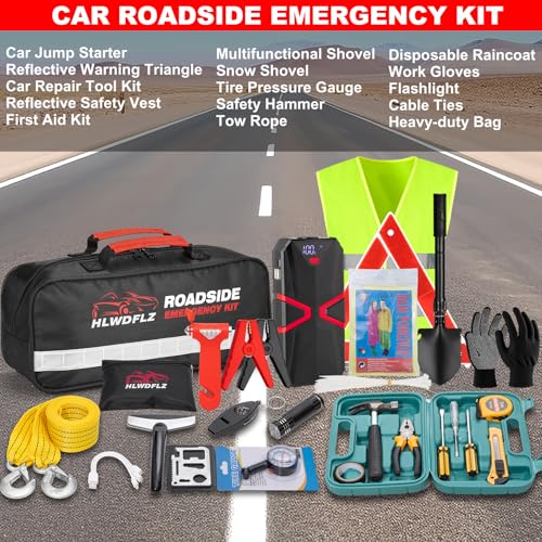 Car Emergency Kit with 2000A Car Battery Jump Starter- Car - Image 3
