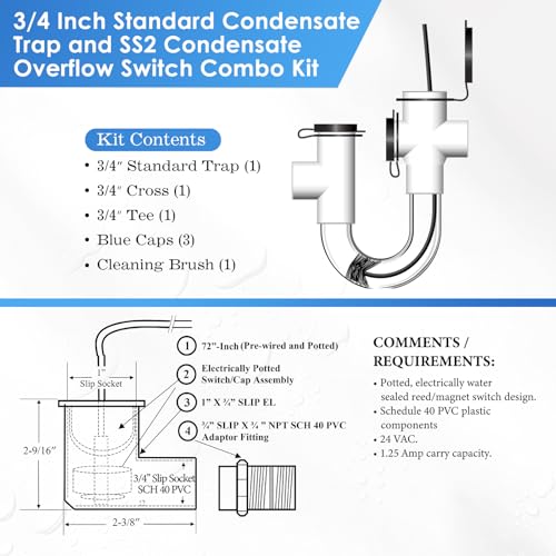 1 Pack Condensate Trap and Float Switch HVAC Kits for HVAC - Image 6