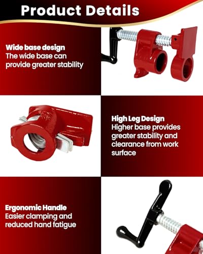 3/4" Pipe Clamps for Woodworking, Heavy Duty Quick Release - Image 5
