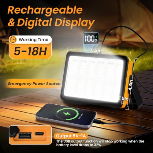 2Pack Solar Rechargeable LED Work Light with Magnetic Stand - Image 4