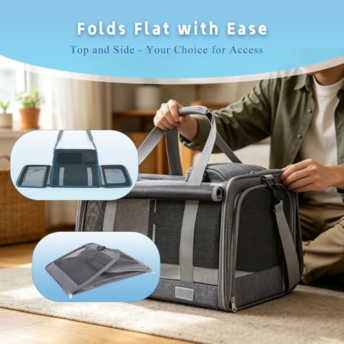 Pet Carrier for Medium-Small Cats, Collapsible Cat Carrier - Image 7