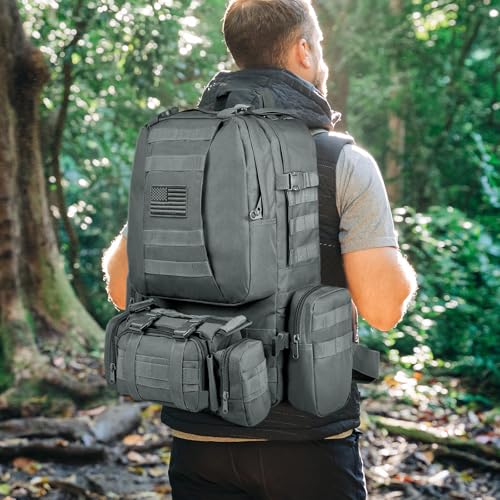 CVLIFE Tactical Backpack, 60L Large Rucksack Backpack for Men - Image 3