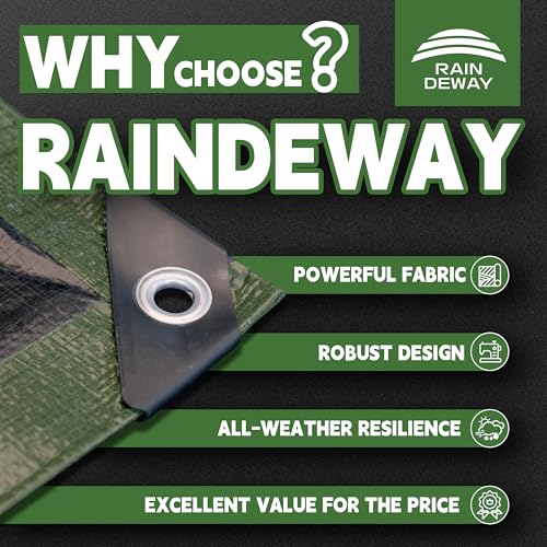 RAINDEWAY 8x10 Feet Tarp Waterproof 9Mil Multipurpose Poly Tarps - Image 3