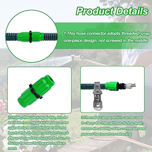 Expandable Garden Hose Repair Kit,4 PCS Dual-Channel Hose - Image 7