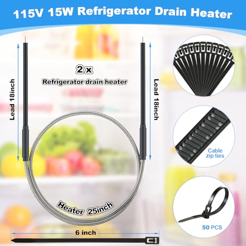 2 Pcs Drain Heater Compatible with SH201 Drain Heater, 115V 15W - Image 3