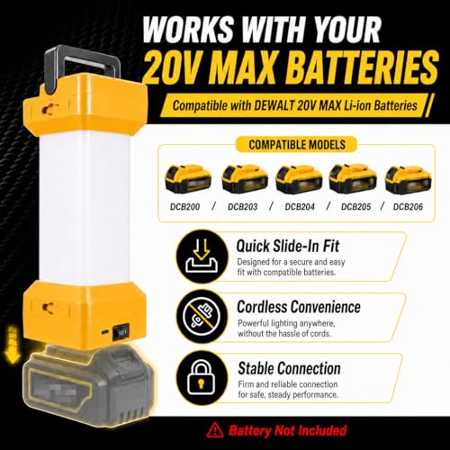 Cordless LED Lantern Compatible with DEWALT 20V MAX - Image 7