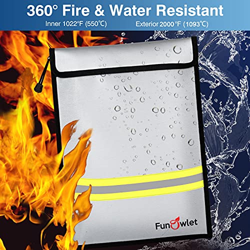 Fireproof Waterproof Money Document Bag, 15" x 11" Gray - Image 4