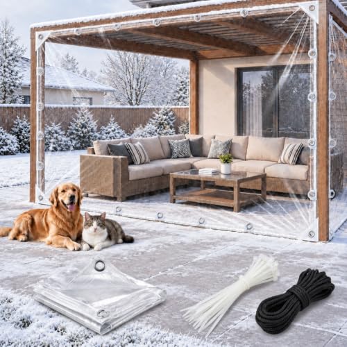 Heavy Duty Waterproof Transparent Tarp，Clear Tarp 5x7 ft - Image 2