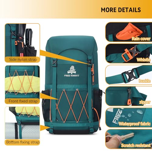 Bseash 40L Waterproof Hiking Backpack with Rain Cover - Image 5