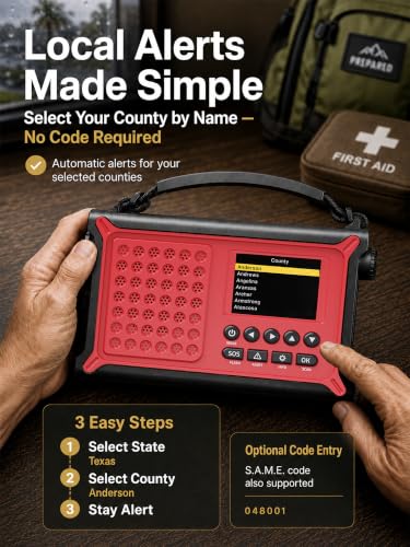 NOAA Emergency Weather Radio with S.A.M.E. County Alerts & - Image 3