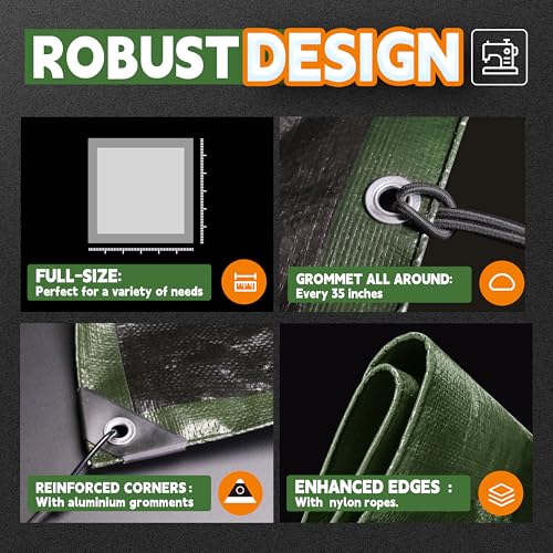 RAINDEWAY 8x10 Feet Tarp Waterproof 9Mil Multipurpose Poly Tarps - Image 5