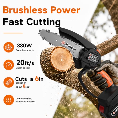 HOBUZA 6 Inch Brushless Mini Chainsaw, Lightweight - Image 4