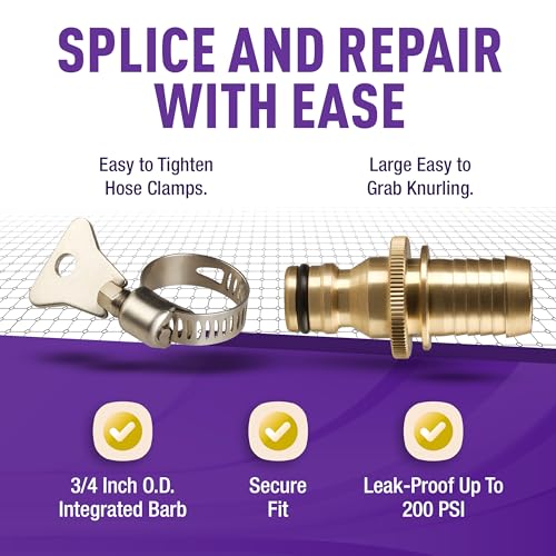 Quick Connect Garden Hose Repair Kit Barbs with Integrated - Image 4