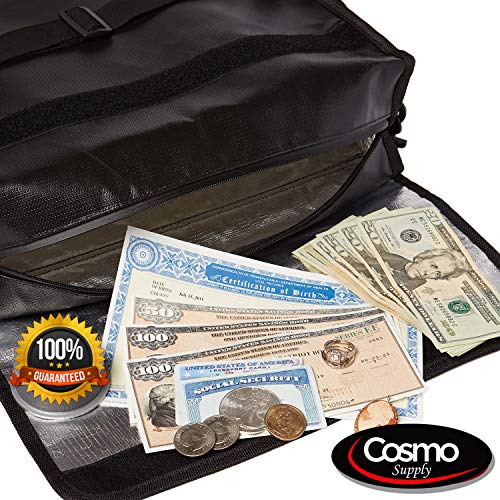 Cosmo Fireproof Document Bags Large Fireproof Bag for Cash - Image 7