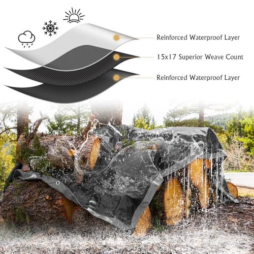 AROIC 10x20FT Heavy Duty Tarps, Waterproof 16 Mil Thick - Image 7