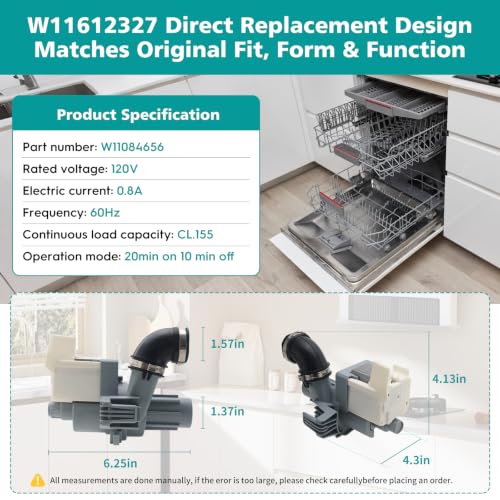 W11612327 W11521436 Dishwasher Circulation Pump Assembly - Image 7