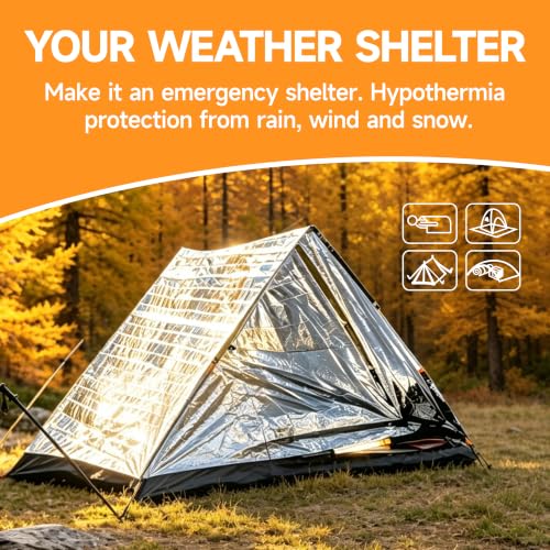 Emergency Blanket Thermal Space Mylar Blankets 4Packs - Image 7