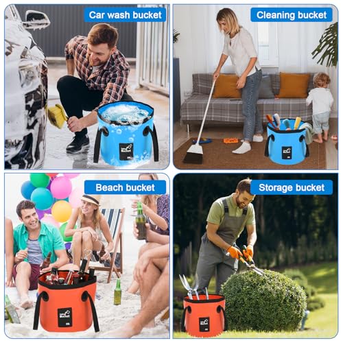 3 PCS 5 Gallon Collapsible Water Bucket, 20L Foldable PVC - Image 7