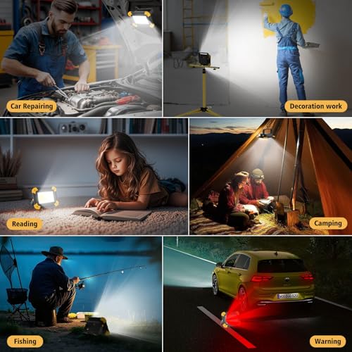 Rechargeable Magnetic LED Work Light, 40W Flood Light with 5 - Image 6