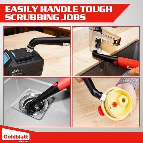 Goldblatt 18-Piece Cordless Electric Spin Scrubber, Waterproof - Image 6