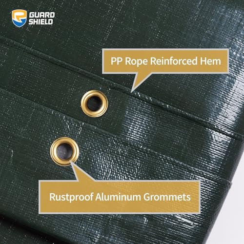 GUARD SHIELD Super Heavy Duty Green/Silver Poly Tarp Cover 12x16 - Image 5