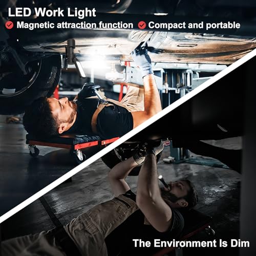 2 Pcs Rechargeable 5000lm LED Magentic Work Light BBQ Grilling - Image 5