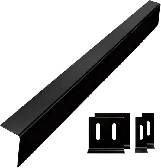30" Slide-In Range Rear Filler Kit, Stainless Steel Stove Gap Filler Behind Range, 1" or 2.25" Adjustable Backguard Trim Kit, Easy to Install Backsplash Gap Cover Compatible with 30" Ranges, Black