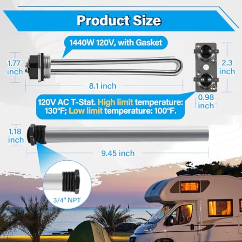 RV Water Heater Elements Kit Compatible with Suburban | Hand Tools - Image 4