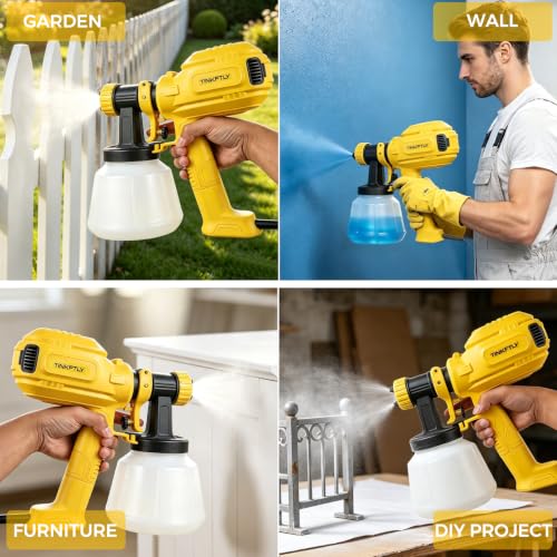 700W Paint Sprayer with 4 Nozzles (1 Pre-Installed), Yellow - Image 7