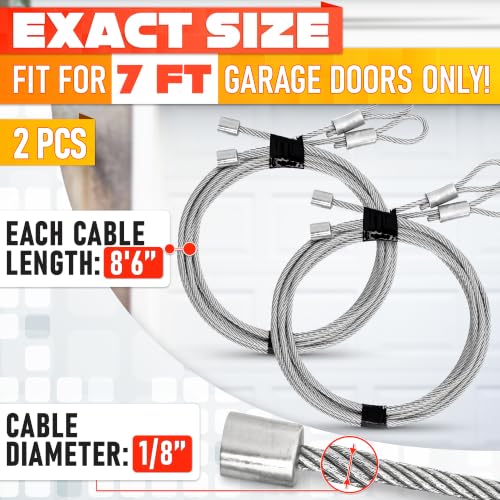 Garage Door Cable Replacement Kit for 7 Ft Door, 102 In Long - Image 3