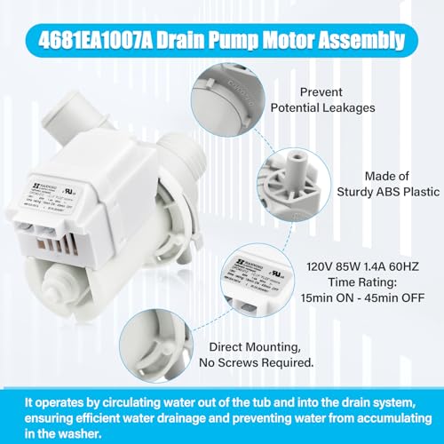 4681EA1007A DP040-012 Washer Drain Pump Assembly(OEM) Compatible - Image 7