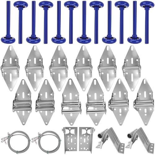 30 Pcs Garage Door Hardware Kit Quiet Nylon Rollers Hinges - Image 2