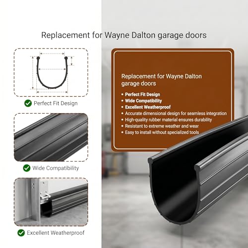 Replacement for Wayne Dalton Garage Door Bottom Seal 154448 16Ft - Image 4