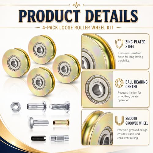 Therwen 4 Pack 1-1/4 Inch Sliding Glass Door Rollers Replacement - Image 4