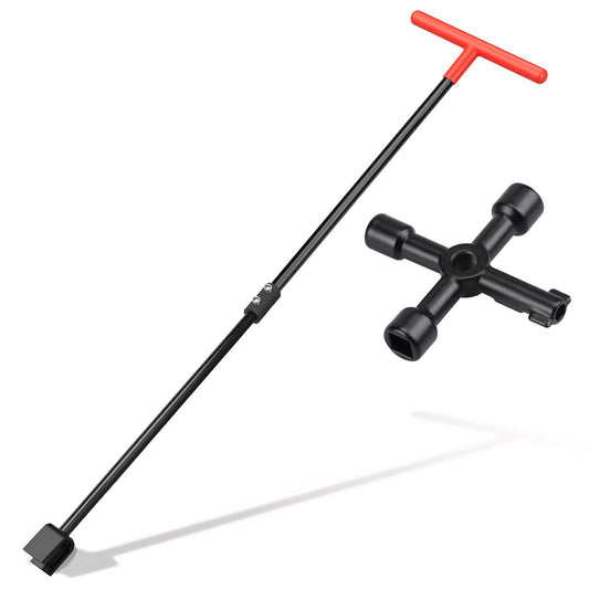 32" Water Meter Key & Water Shut-Off Tool with 4-Way Utility Key - Image 1