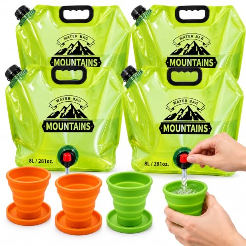 4 Pcs Collapsible Water Container Bag, 8L/2 Gallon Water - Image 2
