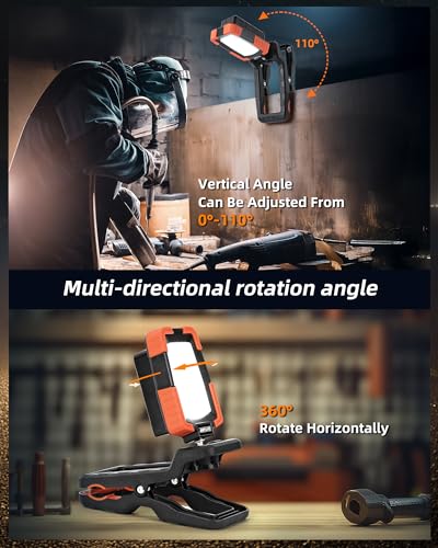 Rechargeable Work Light with Clamp,Foldable Magnetic Work Light - Image 6
