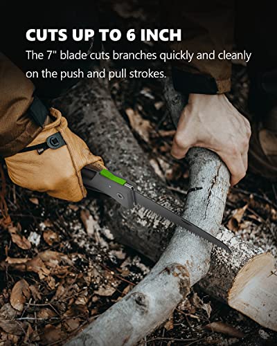 7 Inch Folding Hand Pruning Saw, Heavy Duty Foldable Camping Saw - Image 6