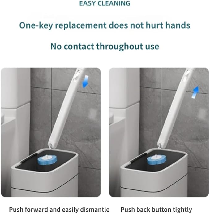 2026 New Disposable Toilet Brush, Disposable Toilet Cleaning System, Ocean/Lemon/Lavender 3 Aromatherapy, Includes Disposable Cleaning Stick, Storage Box and Scented Refill Tabs (White-Lavender*18)