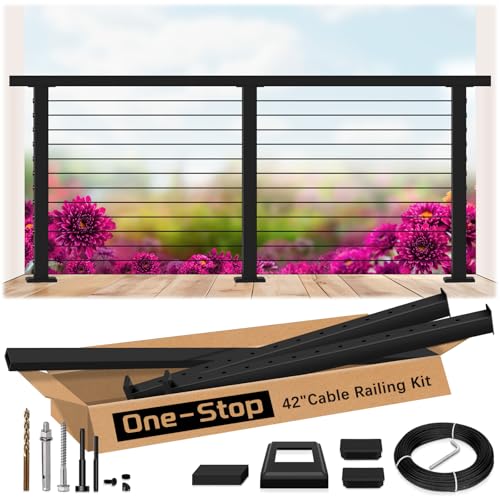 4ft-8ft Modular 42in Cable Railing System for Deck with Handrail - Image 2