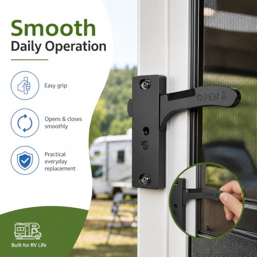 RV Screen Door Latch Right Hand, Replacement Handle Kit - Image 6
