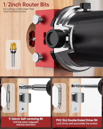Door Latch Mortise Tool for Router, Aluminum Alloy Door - Image 6