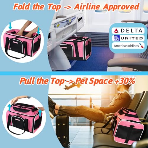 Top-Expandable Small Pet Carrier 18"x11"x11" Airline Approved - Image 3
