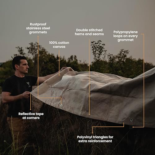 WHITEDUCK Canvas Tarp 18 oz. Heavy Duty Water Repellent UV - Image 4