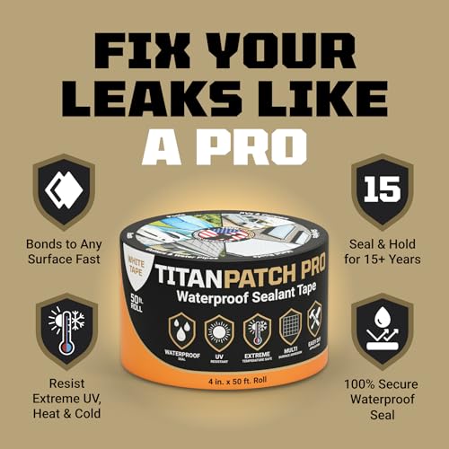 TITANPATCH PRO Waterproof Sealant Tape – White 4" x50' – - Image 3