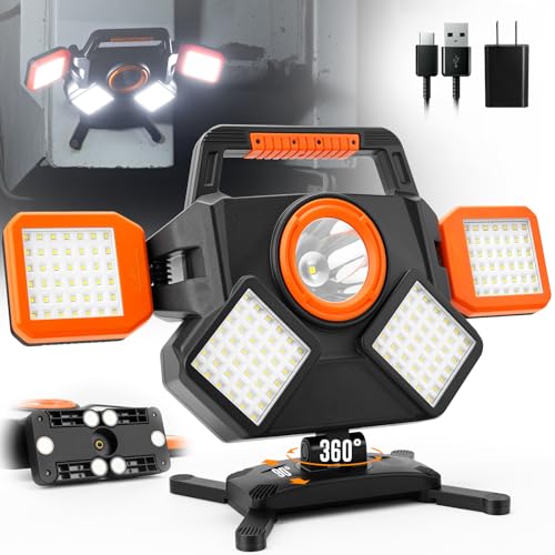 5000LM Rechargeable Work Light, Multi-Panel LED for Emergency - Image 2