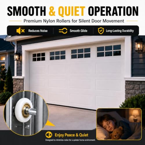 7 ft Garage Door Hardware Kit with Rollers Hinges Cable - Image 4