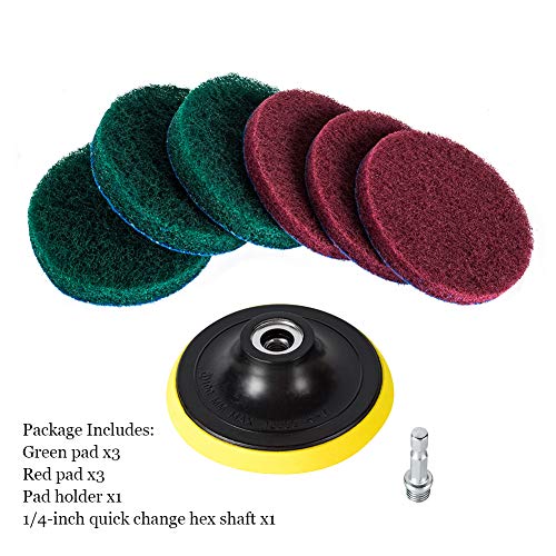 4 Inch Drill Powered Brush Tile Scrubber Scouring Pads - Image 3
